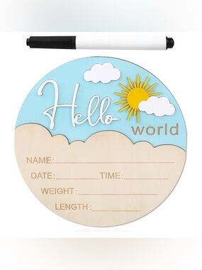 Hello World Newborn Announcement Sign